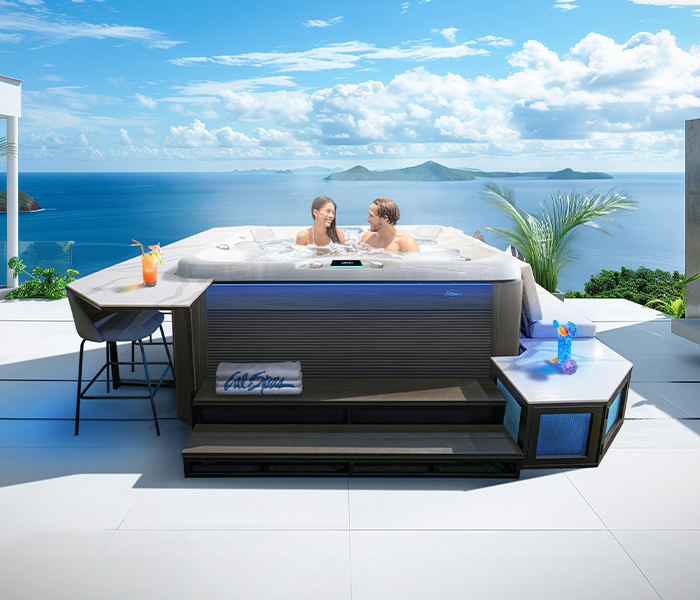 Calspas hot tub being used in a family setting - Cedar Rapids